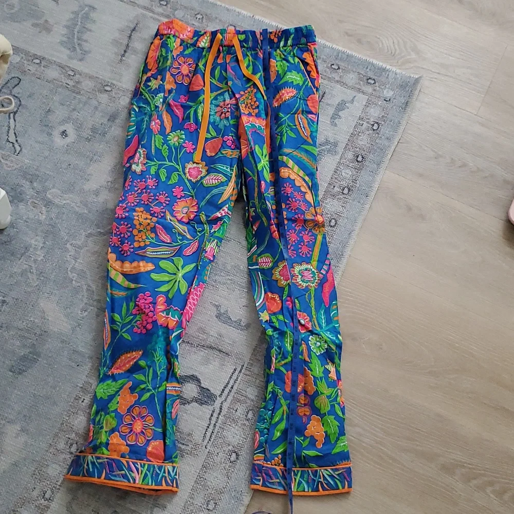 Gretchen Scott Designs Tropical Vibrant 2-piece Lounge Pajama Set SzM - Picture 10 of 12